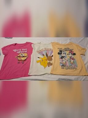 Nickelodeon, Pokemon, and Disney Branded Girl Tees
